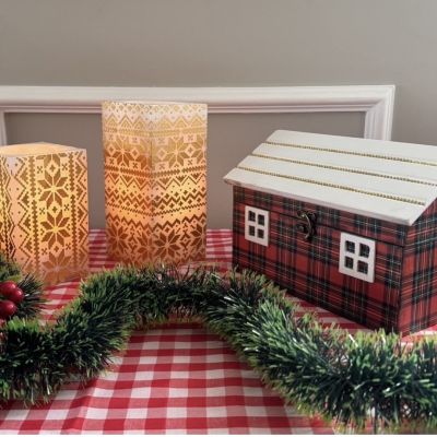 Christmas box and candles 