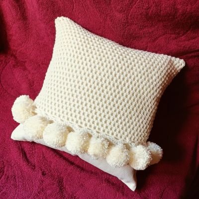 Square crochet cushion