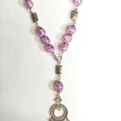 Necklaces alabaster stone purple colour 