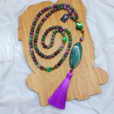 A 99-bead rosary and a necklace design made of agate stones