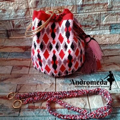 Tapestry bag red and white 