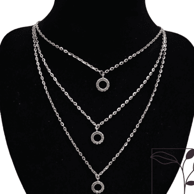 Chain silver colour three row 