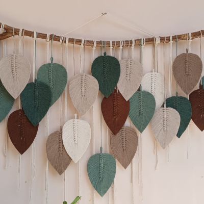 Large macrame leaves wall hanging 