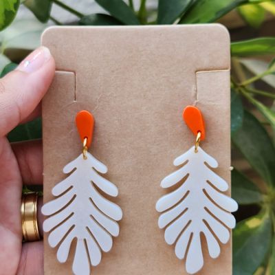 white unique earring