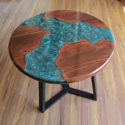 Round epoxy coffee table