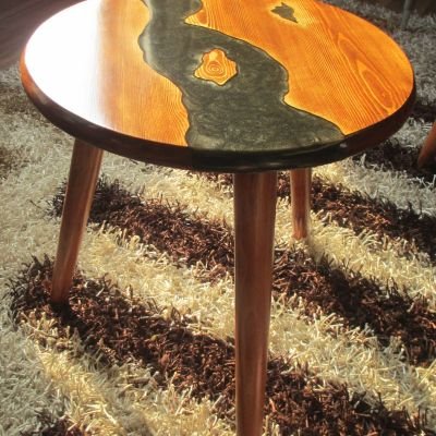 round black epoxy coffee table