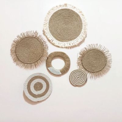 A set of burlap coasters