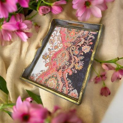 Wooden decoupage tray 