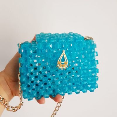 Mini crystal bag baby blue