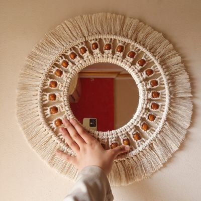 Boho macrame mirror 