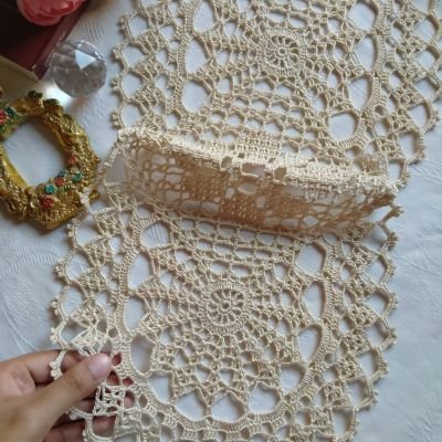 classic oval crochet doily 