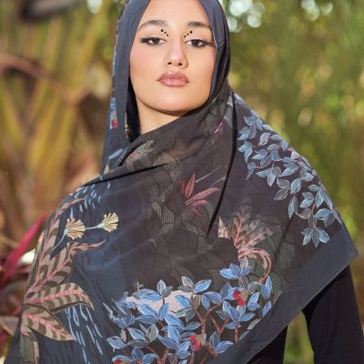 Rainforest night chiffon scarf