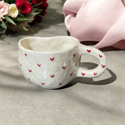 100% Hand made porcelain mug 