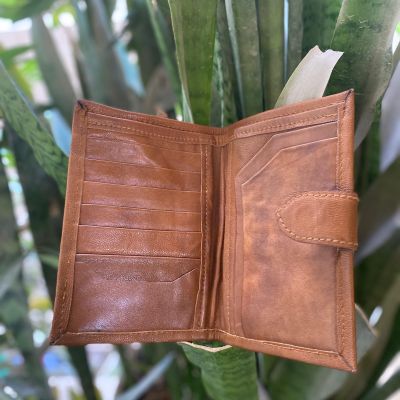 Brown Leather Passport Wallet