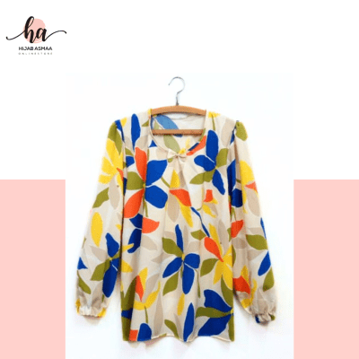 Silk Blouse with a colorful design