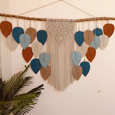 Large macrame leaves wall hanging 