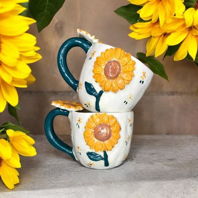 Sunflowers porcelain mug 