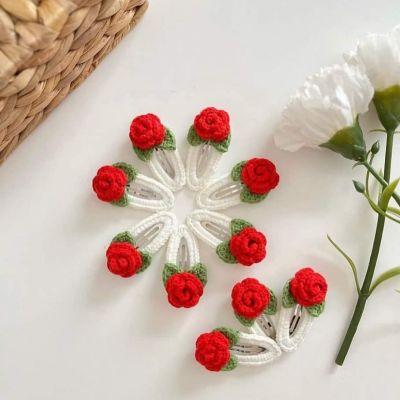 double clips.. rose flower