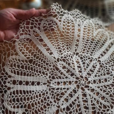 Crochet table doily