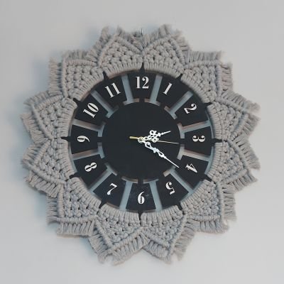 Macrame wall clock 