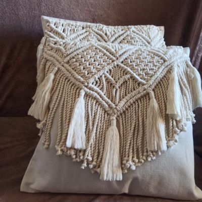 Macrame cushion cover