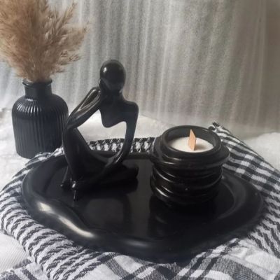 Concrete and scented candle set