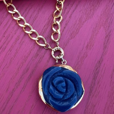 Gold plated chain & a rose pendant