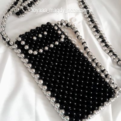 Black Loli mobile phone case with silver inlay