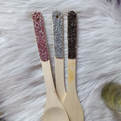 Wood spoons with crystals 