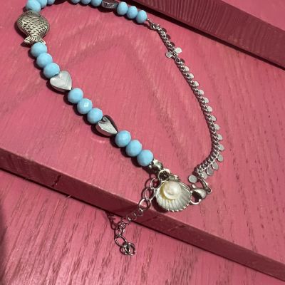 Anklet blue crystals 