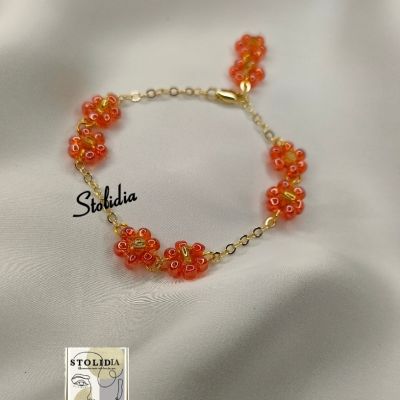 Rose bracelet with Chinese gold 