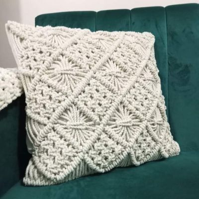 Macrame pillow cover