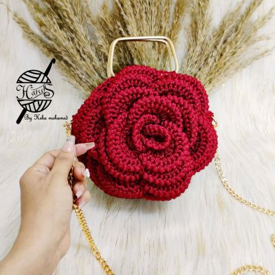 Burgundy flower bag