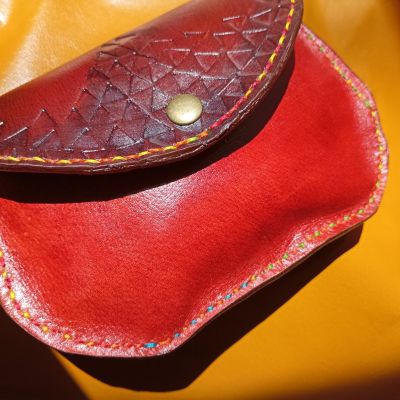 Leather wallet for women half moon