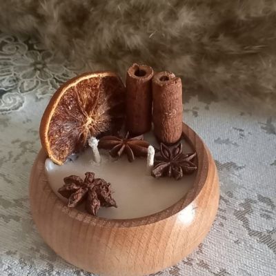 Cinnamon Pot Wood Candle