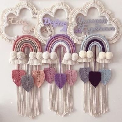 Macrame cloud with name