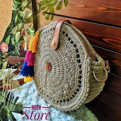 Crochet circle bag