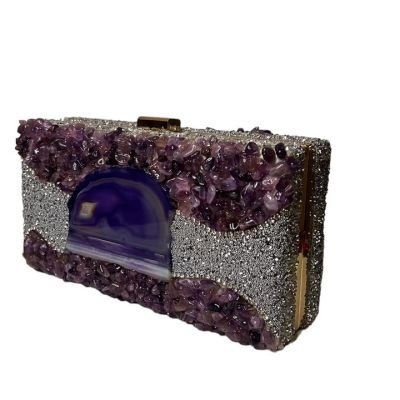 Clutch handmade with stone 