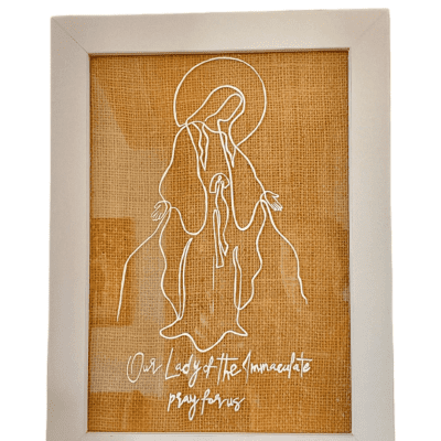 Wooden frame  with one line artwork 