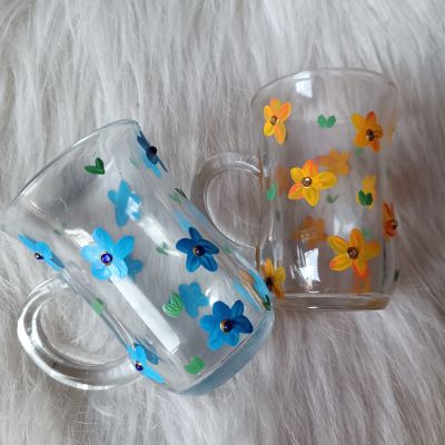 2 flowery tea cup 