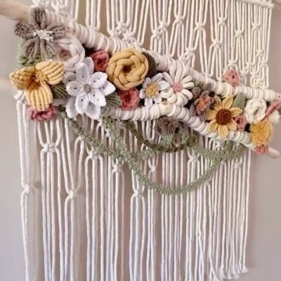 Spring Flower Macrame Hanging