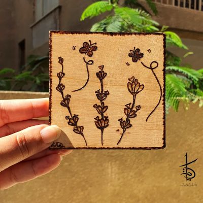 Lavender Garden - Hand-Burned Mug Coaster