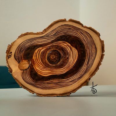 Giant Eye - Free-Hand Burning Tree Slice