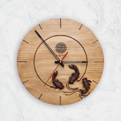 Natural wood wall clock