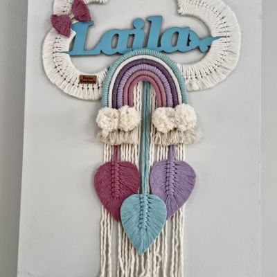 Macrame cloud with name 