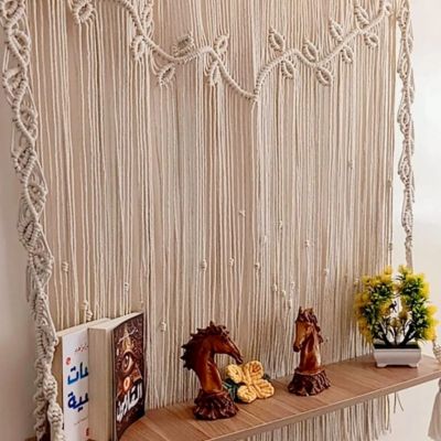 Macrame with wooden shelf 