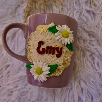 Name polymer clay mug