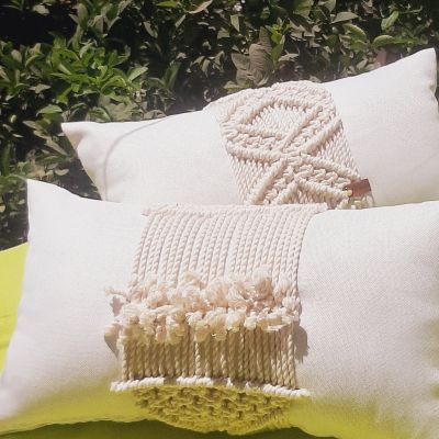 Macrame cushion.