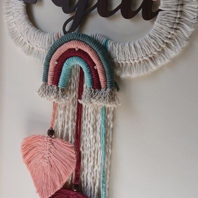 Macrame cloud with name 