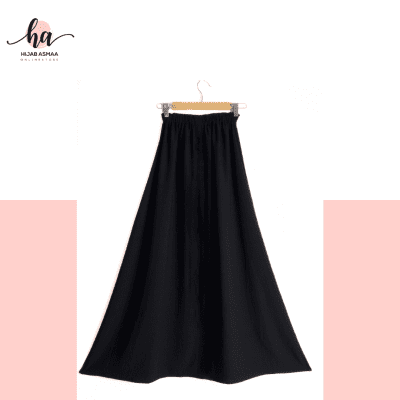 Black Linen Modest Skirt